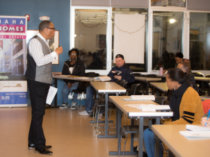Percy teaching a class