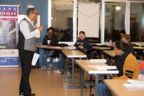 Percy teaching a class