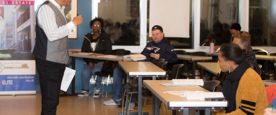 Percy teaching a class